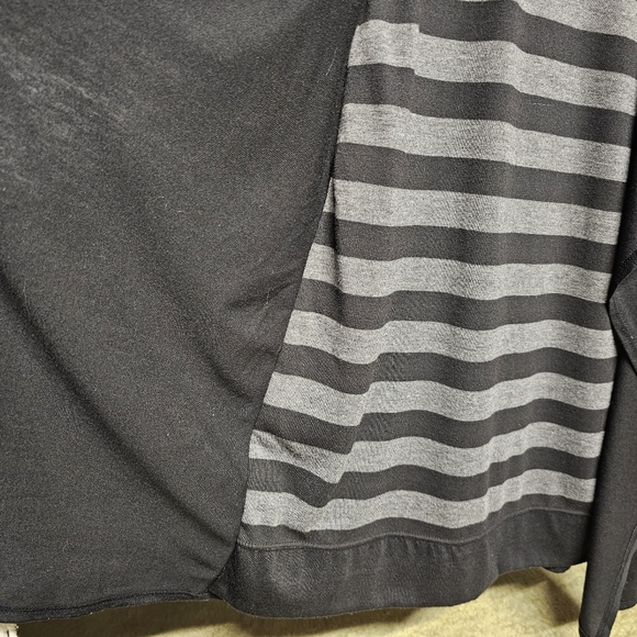 3/$25 Delirious | Gray & Black Striped Mini Dress with Black Coverup size Medium - Picture 3 of 8